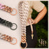 NEW! QTED x RINFIT Chain Wrist Lanyard for Keys - Keychain for Women and Men - Silicone Hand Loop Strap with Keyring. Color: Pink and Rose Gold - Patented Design